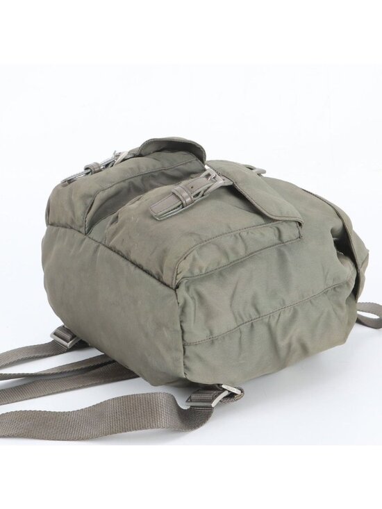 Prada White Tessuto Nylon Triangle Logo Leather Backpack main image 9